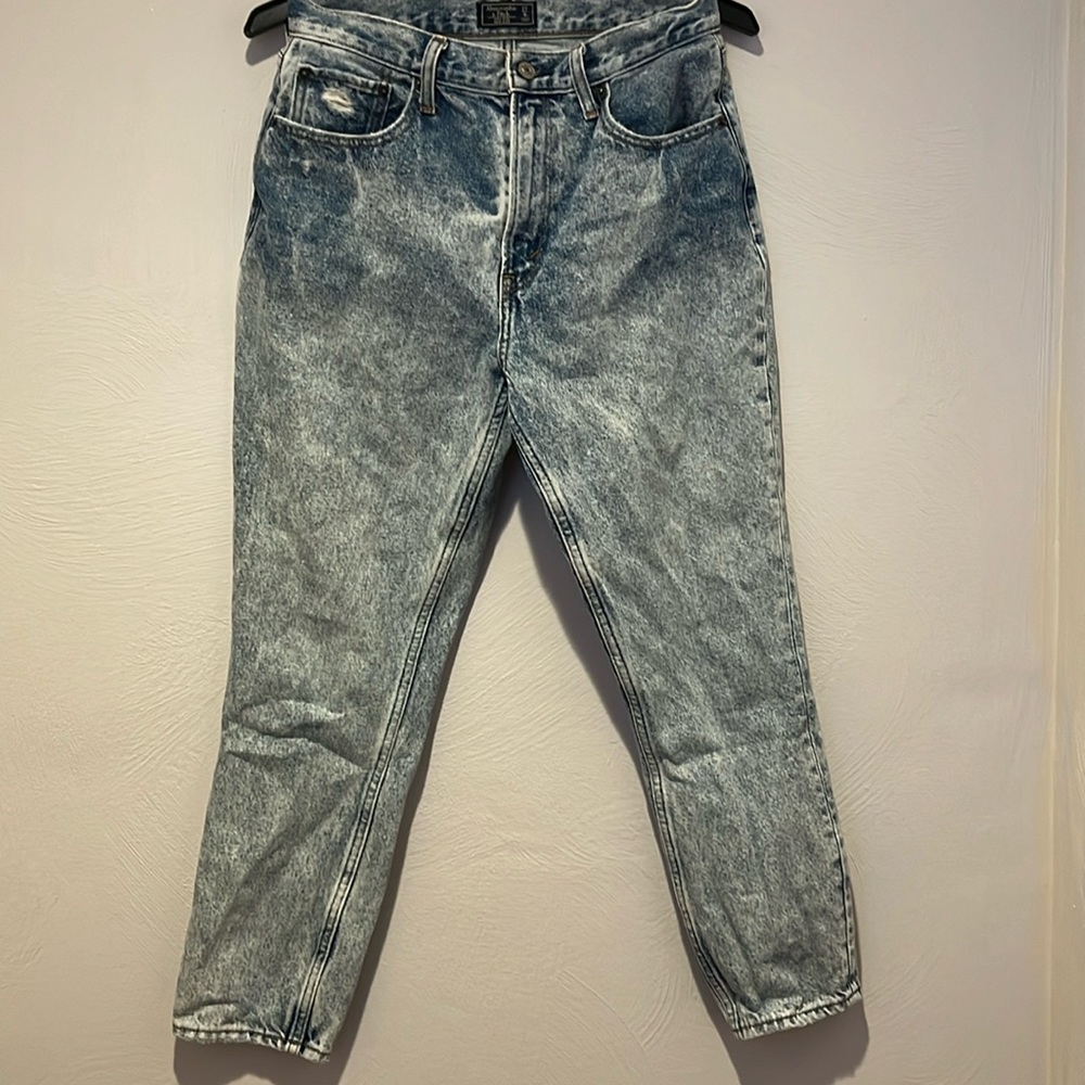 Abercrombie acid wash high rise mom jeans